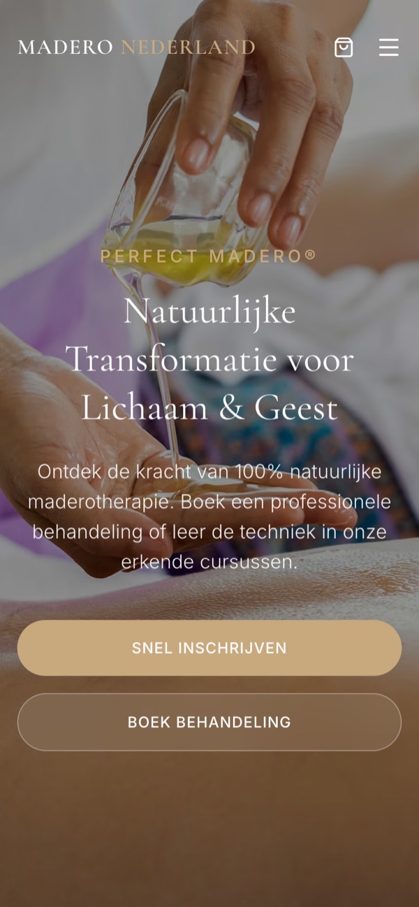 Homepage op een telefoon